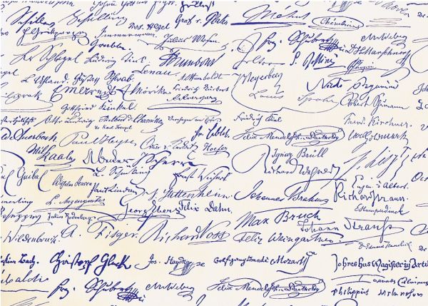 Italiensk dekorpapir, berømte underskrifter